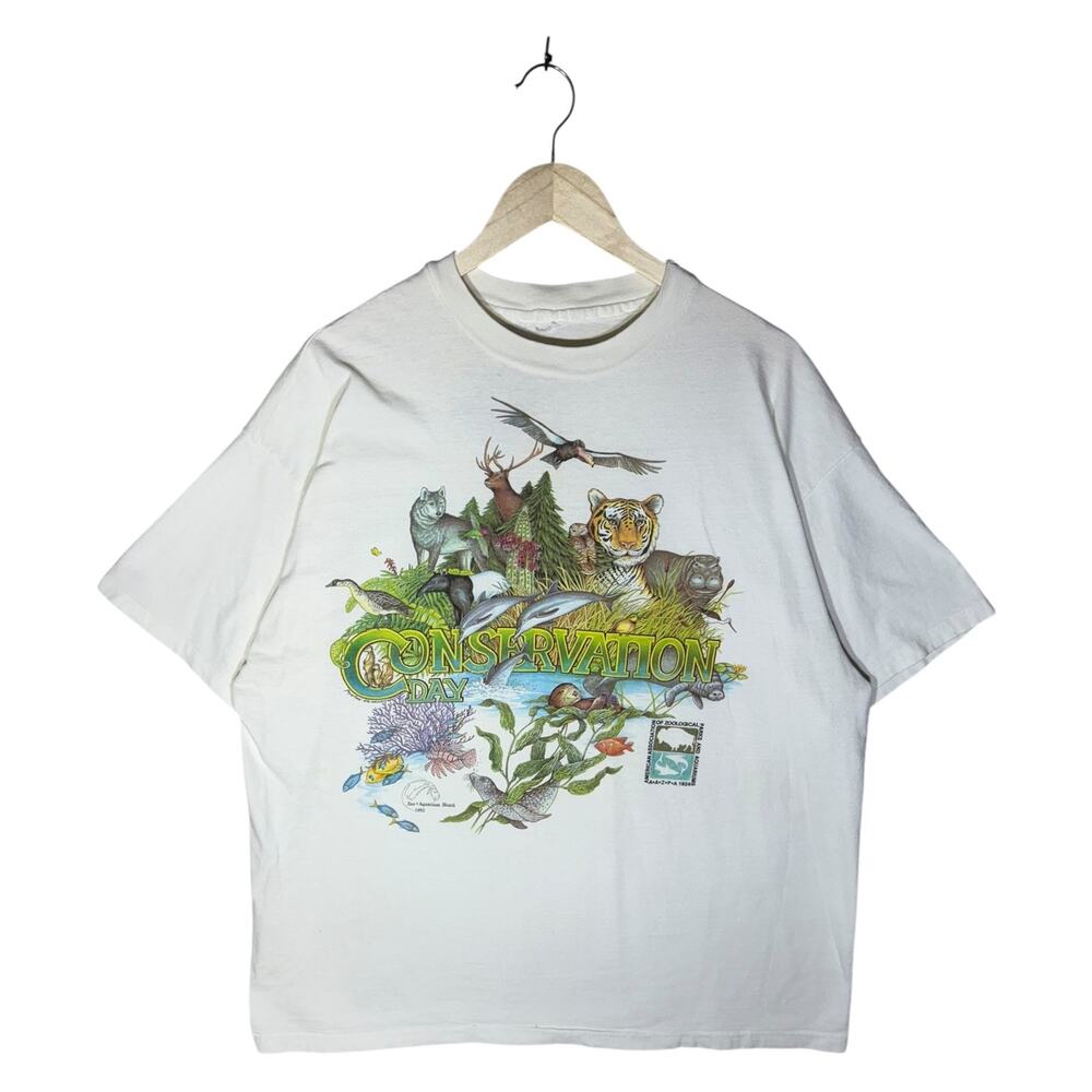 Vintage Conservation Day Animal Graphic T-Shirt XXL